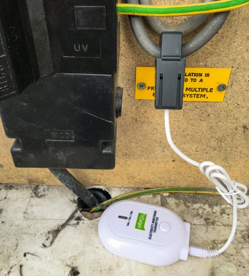 Efergy Clamp Installed in Meter Box