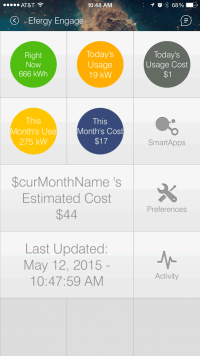 efergy integrated with SmartThings