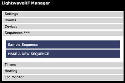 LightwaveRF Web Interface